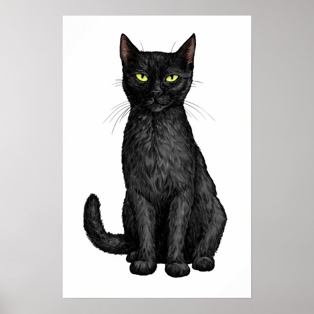 Schwarze Katze Poster (Vorne)