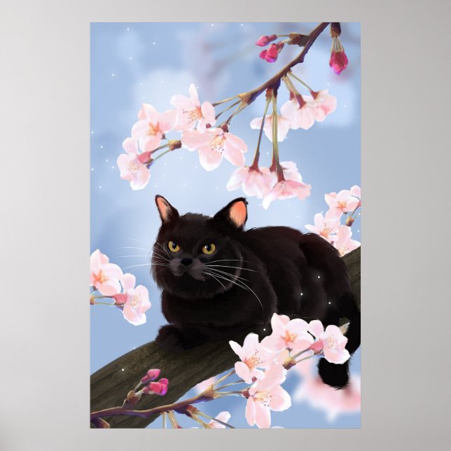 Schwarze Katze Poster (Vorne)