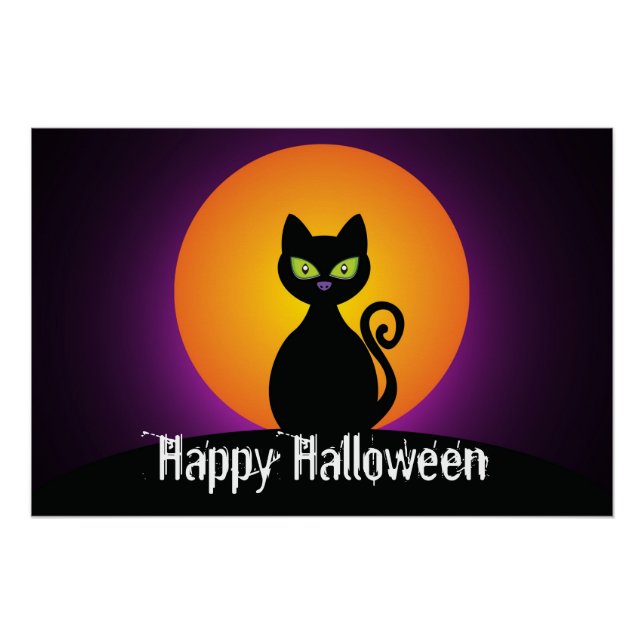 Schwarze Katze Poster (Vorderseite)