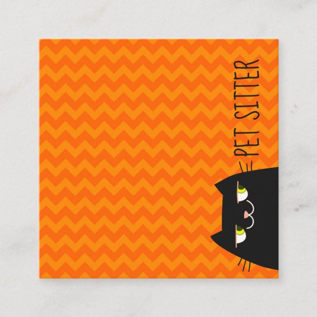 Schwarze Katze Quadratische Visitenkarte (Vorderseite)