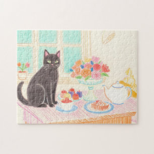 Schwarze-Katze-Rätsel zur Teezeit – gemütliche Win