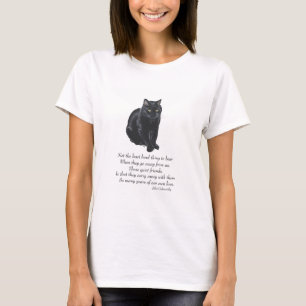 Schwarze Katze Regenbogenbrücke T-Shirt