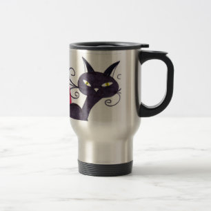 Schwarze Katze Reisebecher
