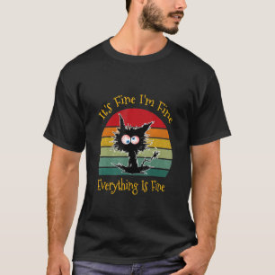 Schwarze Katze Retro Es ist gut, ich bin gut alles T-Shirt