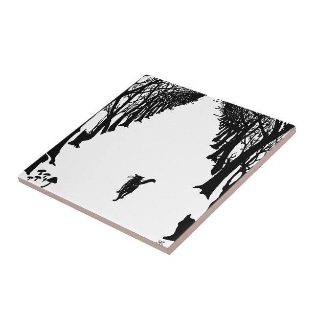 Schwarze Katze, Rudyard Kipling Fliese (Seite)