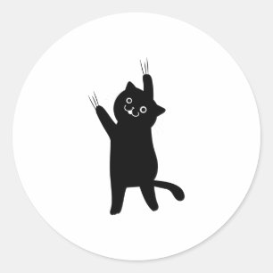 Schwarze Katze Runder Aufkleber