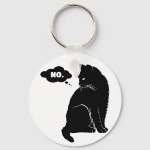 Schwarze Katze sagt Nein - Lustiges Katzenliebhabe Schlüsselanhänger