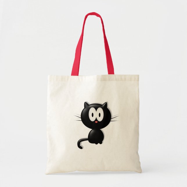 Schwarze Katze Scardy Katzen-Halloween-Geschenk Tragetasche (Vorne)