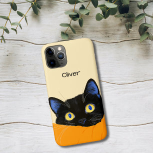 Schwarze Katze schaut hervor Case-Mate iPhone Hülle