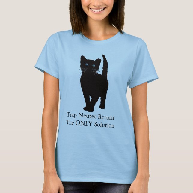 Schwarze Katze, schließen Neutrum-Rückkehr die T-Shirt (Vorderseite)