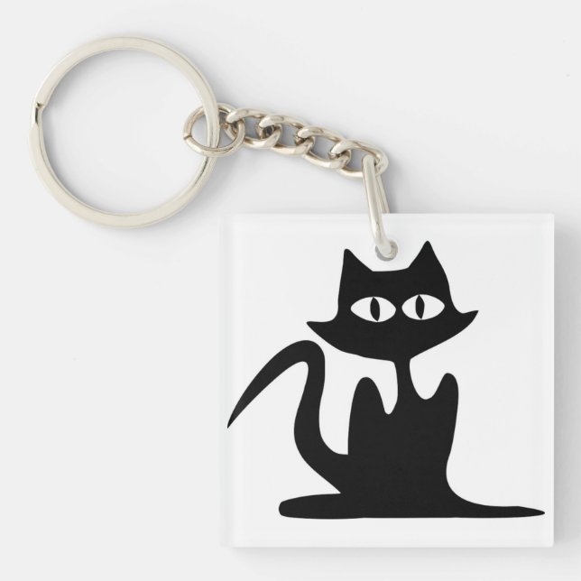 SCHWARZE KATZE SCHLÜSSELANHÄNGER (Vorderseite)