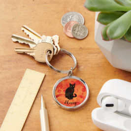 Schwarze Katze Schlüsselanhänger