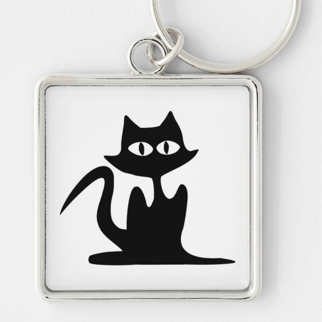 SCHWARZE KATZE SCHLÜSSELANHÄNGER (Vorne)