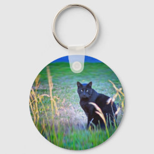 Schwarze Katze Schlüsselanhänger