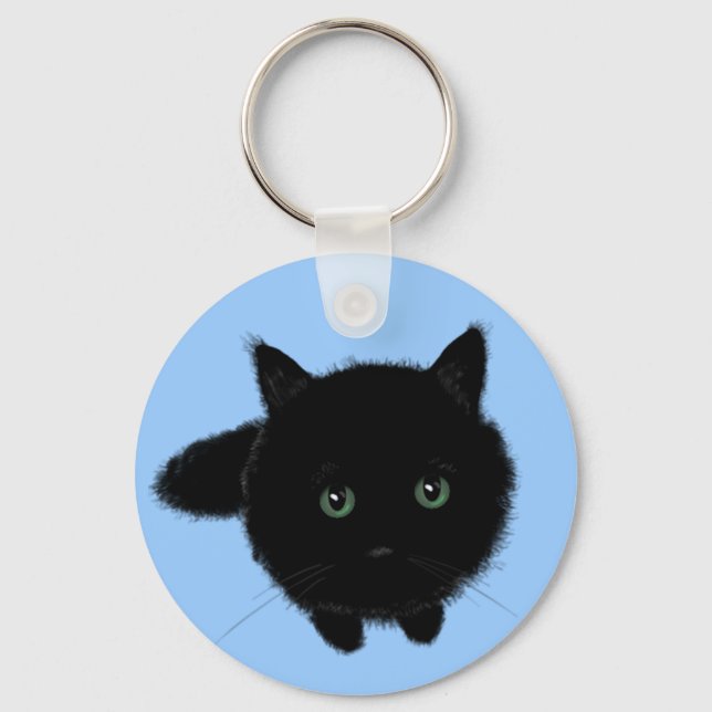 Schwarze Katze Schlüsselanhänger (Vorderseite)