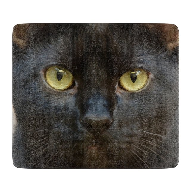 Schwarze Katze Schneidebrett (Vorderseite)