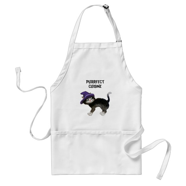 Schwarze Katze Schürze (Vorne)
