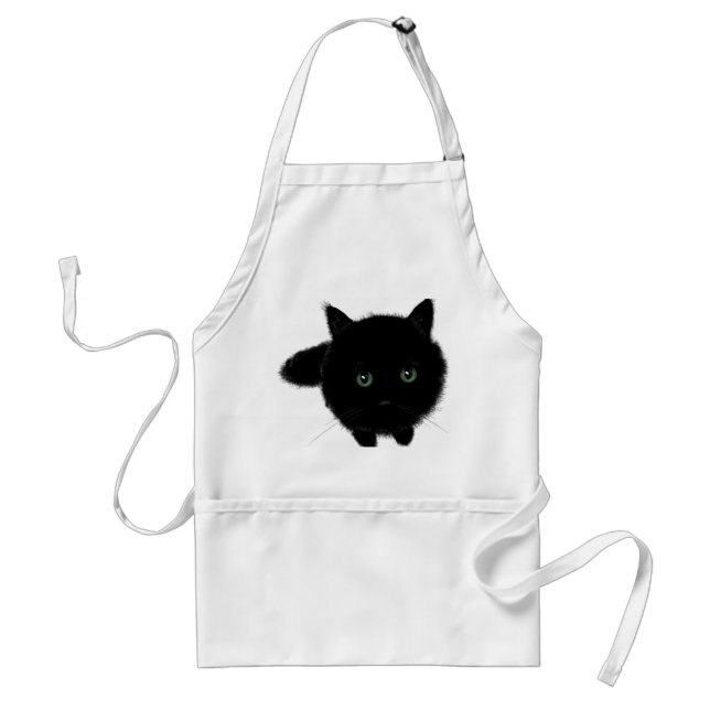Schwarze Katze Schürze (Vorne)