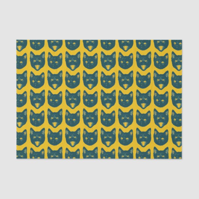 Schwarze Katze Seidenpapier (Vorderseite)