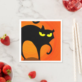 Schwarze Katze Serviette