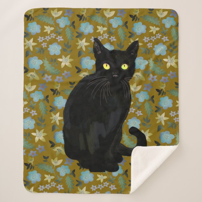 Schwarze Katze Sherpadecke (Vorderseite)