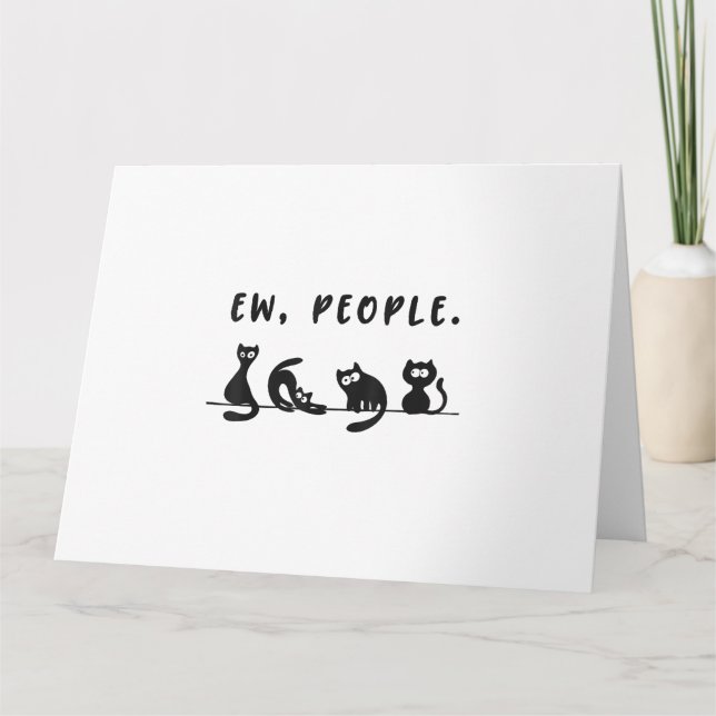 Schwarze Katze Shirt lustige Frauen Neugeborene Ka Karte (Vorderseite)