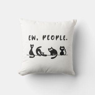 Schwarze Katze Shirt lustige Frauen Neugeborene Ka Kissen