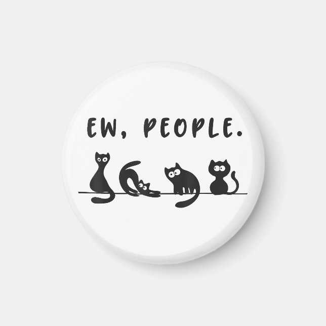 Schwarze Katze Shirt lustige Frauen Neugeborene Ka Magnet (Vorne)
