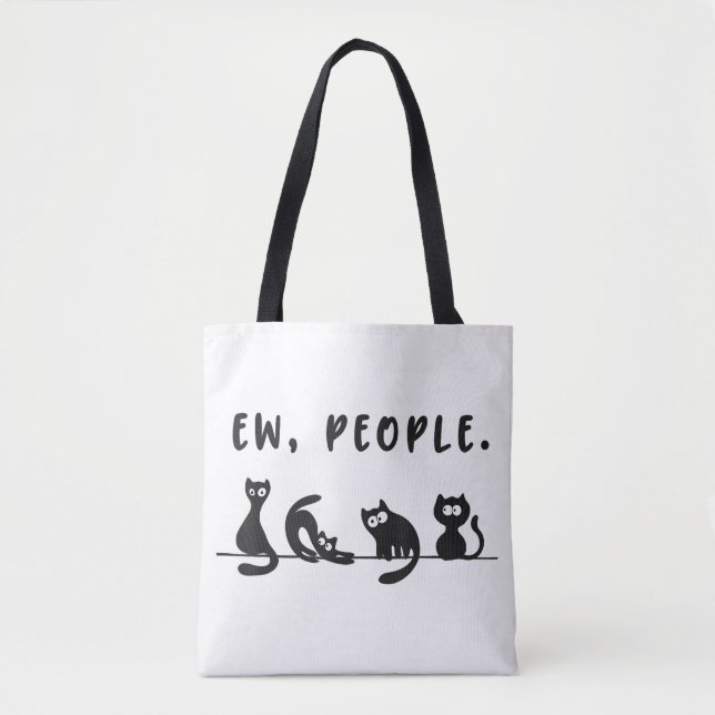 Schwarze Katze Shirt lustige Frauen Neugeborene Ka Tasche (Vorderseite)