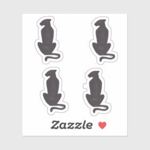 Schwarze Katze Silhouette 4 Kontur kleine Aufklebe Aufkleber