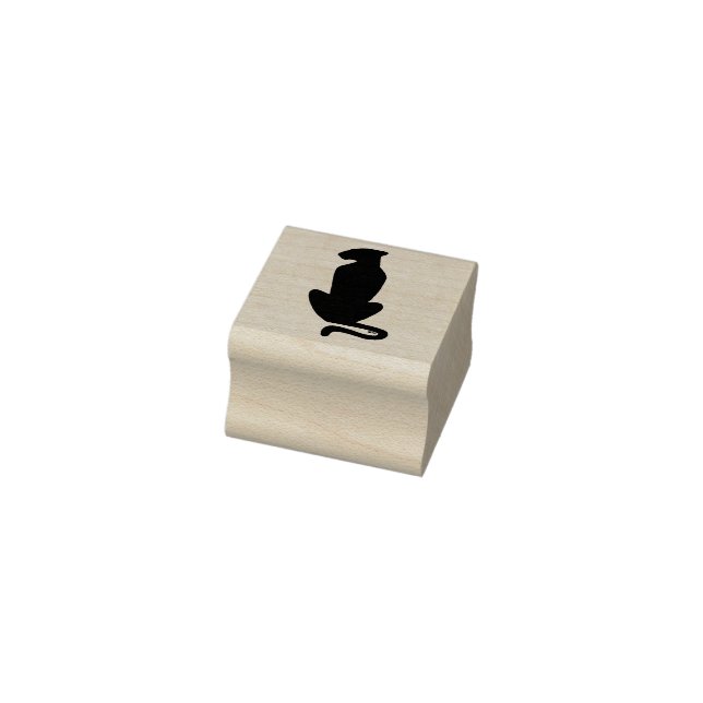 Schwarze Katze Silhouette Briefmarke aus Gummi Gummistempel (Stempel)