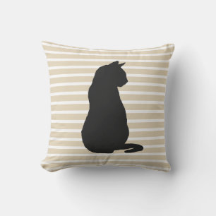 Schwarze Katze Silhouette Katzenkatze Kissen
