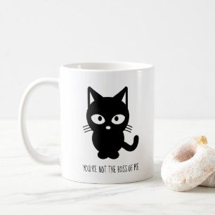Schwarze Katze   sind Sie nicht der Chef von mir Kaffeetasse