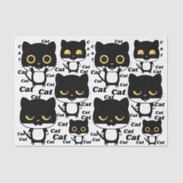 Schwarze Katze Spaß mit großen Augen Seidenpapier