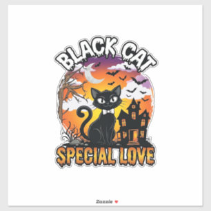 Schwarze Katze Spezial Liebe Halloween Spukhaus Fl Aufkleber