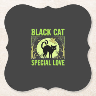Schwarze Katze Spezielle Liebe Halloween Grafik Untersetzer