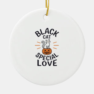 Schwarze Katze spezielle Liebe Halloween-Katze Vek Keramik Ornament