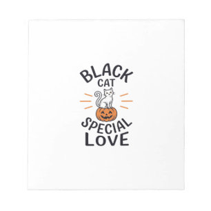 Schwarze Katze spezielle Liebe Halloween-Katze Vek Notizblock
