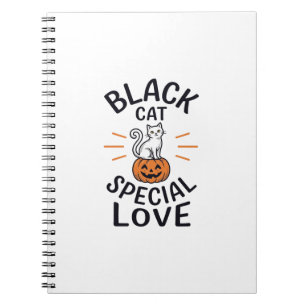 Schwarze Katze spezielle Liebe Halloween-Katze Vek Notizblock