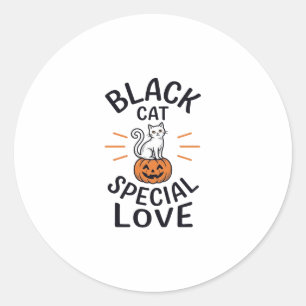 Schwarze Katze spezielle Liebe Halloween-Katze Vek Runder Aufkleber