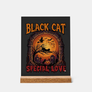 Schwarze Katze Spezielle Liebe Halloween Mond Hexe Acrylschild