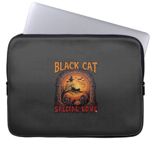 Schwarze Katze Spezielle Liebe Halloween Mond Hexe Laptopschutzhülle