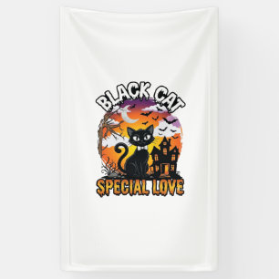 Schwarze Katze Spezielle Liebe Halloween Spukhaus  Banner
