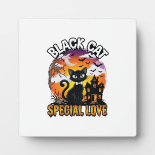 Schwarze Katze Spezielle Liebe Halloween Spukhaus Fotoplatte