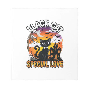 Schwarze Katze Spezielle Liebe Halloween Spukhaus Notizblock