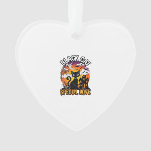 Schwarze Katze Spezielle Liebe Halloween Spukhaus Ornament
