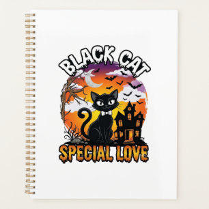 Schwarze Katze Spezielle Liebe Halloween Spukhaus Planer