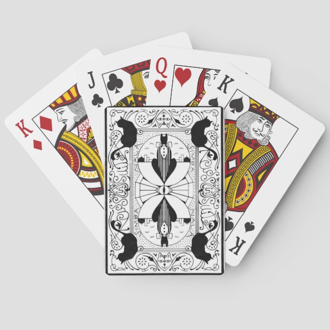 Schwarze Katze Spielkarten (Rückseite)