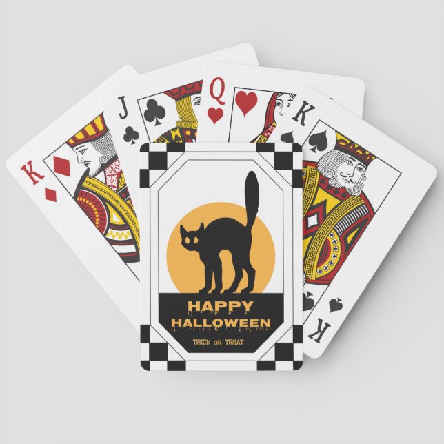Schwarze Katze Spielkarten (Rückseite)