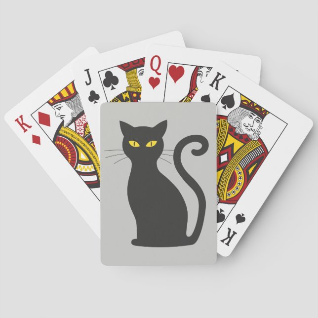 Schwarze Katze Spielkarten (Rückseite)